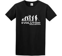 JKLPBVFXZHU Men's Metal Detector Evolution Funny Darwin Theory Hobby Retro Nerd Men's T-Shirt Manches Courtes(Small)