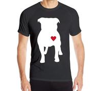 JKLPBVFXZHU Pitbull Heart Men's Short Sleeve T Shirts Quick Dry Running Tops Manches Courtes(Medium)