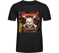 JKLPBVFXZHU Steve Earle Copperhead Road Man's T Shirts Black Manches Courtes(Medium)