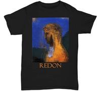 JKLPBVFXZHU The Druidess (1893) by Odilon Redon Manches Courtes(3X-Large)