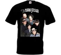 JKLPBVFXZHU The Three Stooges v14 T-Shirt Black Comedy Team S. Manches Courtes(3X-Large)