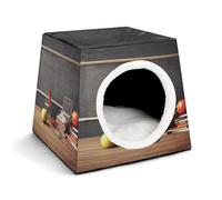 JKLPOMN Niche chaude pour animal de compagnie, maison d'hiver pour animal domestique imprimé tableau noir pour enseignant, maison confortable pour animaux domestiques, maison d'intérieur et