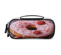 JKLPOMN Trousse de maquillage portable, grande capacité, motif beignets de fraise, sac de rangement de voyage, sac de voyage à fermeture éclair, trousse de toilette pour femme, convient pour les