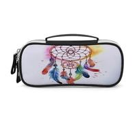 JKLPOMN Trousse de maquillage portable, motif attrape-rêves aquarelle, grande capacité, sac de rangement à fermeture éclair, trousse de toilette pour femme, adaptée pour les voyages des filles,