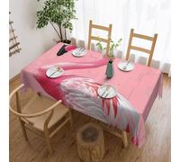 JKLQWC 1 nappe imprimée flamant rose, imperméable, résistante à l'huile et aux déversements, nappe rectangulaire lavable pour fête, danse et pique-nique, mariage, 137 x 183 cm