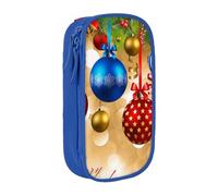 JKLQWC 1 trousse à crayons imprimée Merry Christmas - Jolie pochette à stylos - Grande trousse de rangement portable pour bureau, école, adolescent, fille, garçon, adulte, noir, bleu, One Size