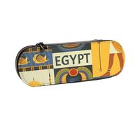 JKLQWC Ancient Egypt Tribe Series Trousse à crayons imprimée en cuir synthétique avec fermeture éclair pour bureau, école, voyage, Série Égypte Ancienne Tribe, One Size, Cartable
