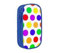JKLQWC Belle trousse à crayons imprimée à pois - Grande trousse de rangement portable pour bureau, école, adolescent, fille, garçon, adulte, noir, bleu, One Size, Cartable