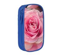 JKLQWC Belle trousse à crayons imprimée de roses - Grande trousse de rangement portable pour bureau, école, adolescent, fille, garçon, adulte, noir, bleu, Taille unique, Cartable