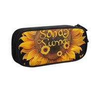 JKLQWC Blessed to Be Called Nana Trousse à crayons avec imprimé tournesol - Jolie trousse à crayons avec fermeture éclair - Pour bureau, école, adolescent, fille, garçon, adulte, noir, Noir , Taille
