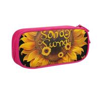 JKLQWC Blessed to Be Called Nana Trousse à crayons avec imprimé tournesol - Jolie trousse à crayons avec fermeture éclair - Pour bureau, école, adolescent, fille, garçon, adulte, noir, rose, Taille
