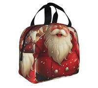 JKLQWC Boîte à déjeuner imprimée Merry Christmas pour homme et femme, joli sac à déjeuner pour le travail, l'école, le pique-nique, sac fourre-tout isotherme réutilisable