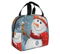 JKLQWC Boîte à déjeuner imprimée Merry Christmas pour homme et femme, joli sac à déjeuner pour le travail, l'école, le pique-nique, sac fourre-tout isotherme réutilisable