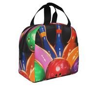 JKLQWC Boîte à déjeuner isotherme réutilisable avec motif boules de bowling pour le travail, l'école, le pique-nique