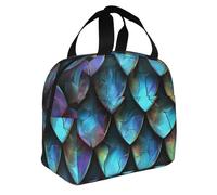 JKLQWC Boîte à déjeuner isotherme réutilisable avec motif écailles de dragon 3D pour homme et femme - Joli sac à déjeuner pour le travail, l'école, le pique-nique