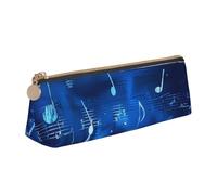 JKLQWC Book Room Mysterious Library Trousse à crayons triangulaire imprimée avec fermeture éclair - Organiseur en cuir léger pour l'école, le bureau, les voyages, le maquillage, Notes de musique