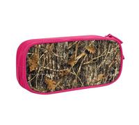 JKLQWC Camoflauge Trousse à crayons imprimée avec fermeture éclair pour bureau, école, adolescent, fille, garçon, adulte, noir, rose, One Size, Cartable