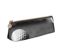 JKLQWC Chicago Trousse à crayons triangulaire imprimée réfléchissante avec fermeture éclair - Organiseur en cuir léger pour l'école, le bureau, les voyages, le maquillage, Noir Blanc Golf, Taille