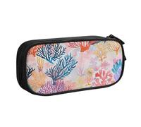 JKLQWC Coral Reef Trousse à crayons avec fermeture éclair pour bureau, école, adolescent, fille, garçon, adulte, noir, Noir , Taille unique, Cartable