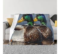 JKLQWC Couverture en flanelle à imprimé canard colvert - Couverture légère, douce et chaude pour canapé, lit, voiture - 125 x 150 cm