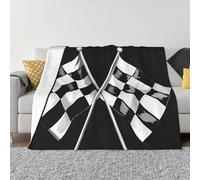 JKLQWC Couverture en flanelle à motif imprimé drapeau formule formule noir et blanc 100 x 125 cm