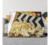 JKLQWC Couverture en flanelle avec imprimé cinéma et pop-corn - Couverture légère et chaude pour canapé, lit, voiture - 150 x 200 cm