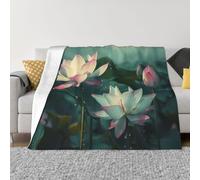 JKLQWC Couverture en flanelle imprimée fleurs sous la pluie 125 x 150 cm, légère, douce et chaude pour canapé, lit, voiture