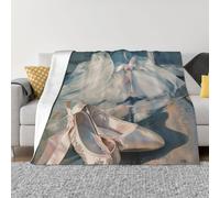 JKLQWC Couverture en flanelle légère, douce et chaude pour canapé, lit, voiture - Motif chaussures de ballet - 125 x 150 cm