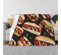 JKLQWC Couverture en flanelle légère, douce et chaude pour canapé, lit, voiture - Motif pain sandwich - 125 x 150 cm