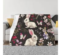 JKLQWC Couverture en flanelle légère et chaude à imprimé floral pour canapé, lit, voiture - 125 x 150 cm