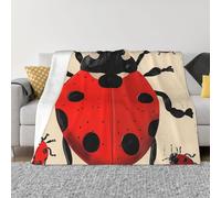 JKLQWC Couverture en flanelle légère et chaude pour canapé, lit, voiture - Imprimé coccinelle - 150 x 200 cm