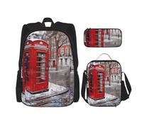 JKLQWC Ensemble de sacs d'école pour adolescents et adultes, imprimés modernes du milieu du siècle, sacs à dos pour ordinateur portable, sac à déjeuner et trousse à crayons, cadeau pour garçons et