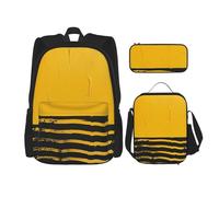 JKLQWC Ensemble de sacs d'école pour adolescents et adultes, imprimés Niagara Falls pour ordinateur portable, sac à déjeuner et trousse à crayons, cadeau pour garçons et filles, jaune moutarde, Taille