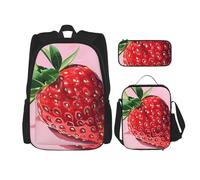 JKLQWC Ensemble de sacs d'école pour adolescents et adultes, motif marbre blanc, imprimé or rose, sac à dos pour ordinateur portable, sac à déjeuner et trousse à crayons, cadeau pour garçons et filles