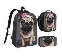 JKLQWC Ensemble sac à dos 3 pièces avec sac à déjeuner isotherme et trousse à crayons pour étudiants, adolescents, filles, garçons - Motif tortue de mer - 43,2 cm, Carlin, Taille unique, Sac à dos