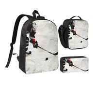 JKLQWC Ensemble sac à dos 3 pièces imprimé moderne du milieu du siècle, sac d'école de 43,2 cm avec sac à déjeuner isotherme et trousse à crayons, pour étudiants, adolescents, filles, garçons, Art de