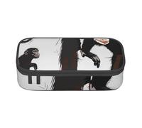 JKLQWC Gibbon Trousse à crayons noire avec motif singe - Grande capacité - Fermeture éclair - Pour bureau, école, voyage, Noir , Taille unique, Cartable