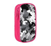 JKLQWC Grande trousse à crayons avec imprimé camouflage noir, gris, blanc, pour bureau, école, adolescent, fille, garçon, adulte, noir, rose, One Size, Cartable