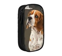 JKLQWC Grande trousse à crayons avec imprimé chien Beagle - Grande trousse de rangement portable pour bureau, école, adolescent, fille, garçon, adulte, noir, Noir , Taille unique, Cartable
