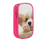 JKLQWC Grande trousse à crayons avec imprimé Corgi mignon - Grande trousse de rangement portable pour bureau, école, adolescent, fille, garçon, adulte, noir, rose, One Size, Cartable