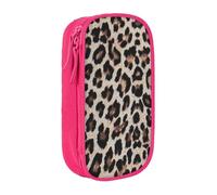 JKLQWC Grande trousse à crayons avec imprimé léopard - Grande trousse de rangement portable pour bureau, école, adolescent, fille, garçon, adulte, noir, rose, One Size, Cartable