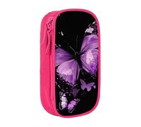 JKLQWC Grande trousse à crayons avec imprimé papillon volant - Grande trousse de rangement portable pour bureau, école, adolescent, fille, garçon, adulte, noir, rose, Taille unique, Cartable