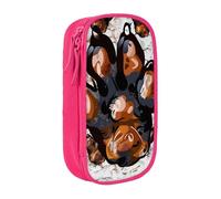JKLQWC Grande trousse à crayons avec imprimé pattes de chien - Grande trousse de rangement portable pour bureau, école, adolescent, fille, garçon, adulte, noir, rose, Taille unique, Cartable