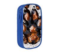 JKLQWC Grande trousse à crayons avec imprimé pattes de chien - Grande trousse de rangement portable pour bureau, école, adolescent, fille, garçon, adulte, noir, bleu, Taille unique, Cartable