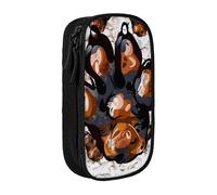 JKLQWC Grande trousse à crayons avec imprimé pattes de chien - Grande trousse de rangement portable pour bureau, école, adolescent, fille, garçon, adulte, noir, Noir , Taille unique, Cartable