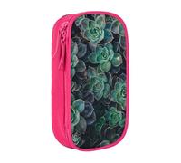 JKLQWC Grande trousse à crayons avec imprimé succulente verte - Grande trousse de rangement portable pour bureau, école, adolescent, fille, garçon, adulte, noir, rose, One Size, Cartable