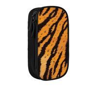 JKLQWC Grande trousse à crayons avec motif rayé imprimé tigre - Grande trousse de rangement portable pour bureau, école, adolescent, fille, garçon, adulte, noir, Noir , Taille unique, Cartable