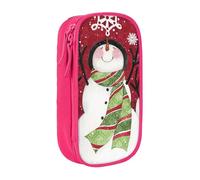 JKLQWC Grande trousse à crayons imprimée Merry Christmas - Jolie pochette à stylos - Boîte de rangement portable pour bureau, école, adolescent, fille, garçon, adulte, noir, rose, One Size, Cartable