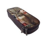 JKLQWC Haunted The Mansion - Trousse à crayons en cuir synthétique avec fermeture éclair pour filles et garçons - Jolie trousse à crayons pour le bureau et l'école, Saison de chasse aux cerfs, One