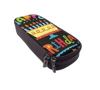 JKLQWC Haunted The Mansion - Trousse à crayons en cuir synthétique avec fermeture éclair pour filles et garçons - Jolie trousse à crayons pour le bureau et l'école, Big Cake Happy Birthday, One Size